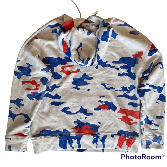 424 on Fairfax 2018 Hoodie Sweatshirt Camo White Red Blue Sz L Thick - Picture 3 of 12